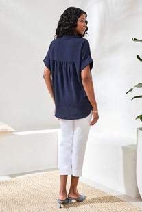Tribal Women's Airflow Relaxed Dolman Button-Down Shirt Alternate View